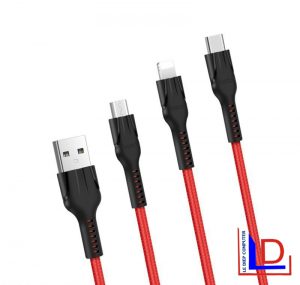 Hoco U31 - Cáp sạc 3 đầu cao cấp Lightning + Micro + Type C